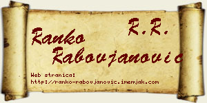 Ranko Rabovjanović vizit kartica